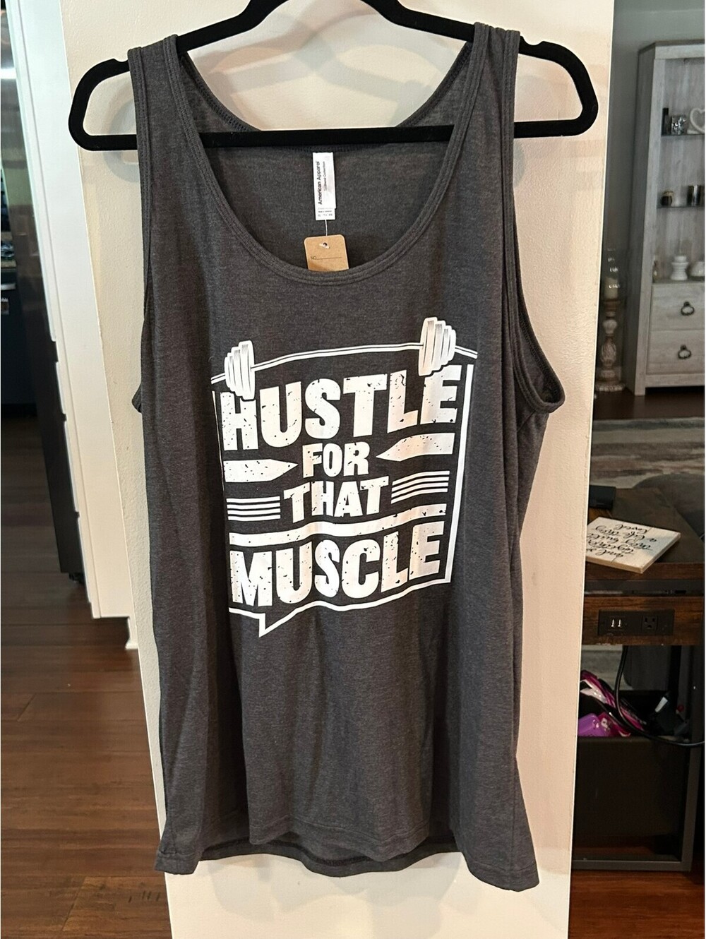American Apparel Gray Graphic Tank Top